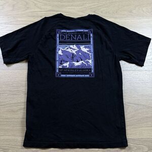 The North Face Shirt Adult Medium Denali Mt Mckinley Black Crew Tee Short Sleeve